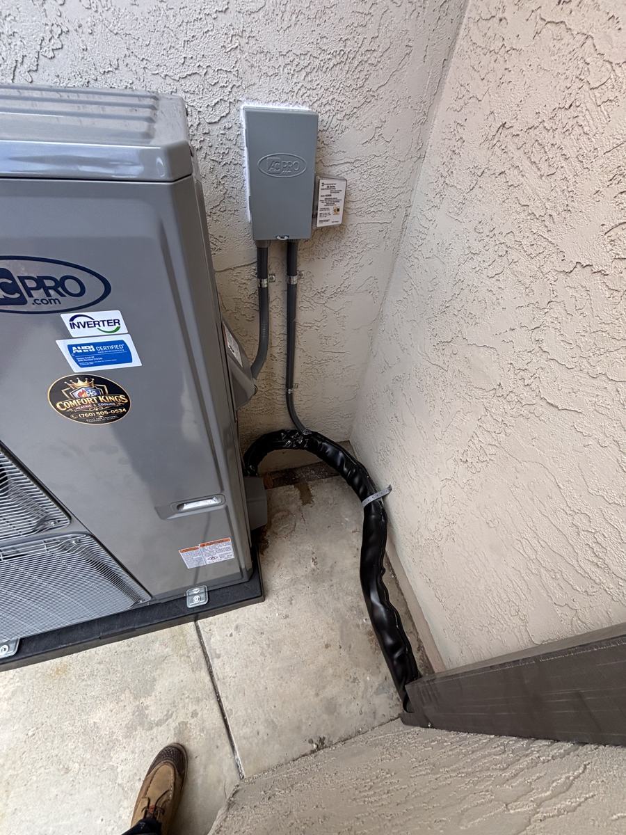 Refrigerant lines on a new Oceanside heat pump